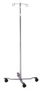 IV Stand Floor Stand McKesson 2-Hook 4-Leg, Dual-Wheel Nylon Casters, 22 Inch Epoxy-Coated Steel Base
