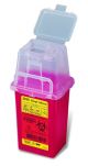 Sharps Container 1-Piece 9H X 4.5W X 4D Inch 1.5 Quart Red Base Vertical Entry Lid